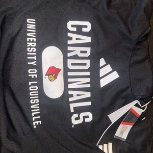 adidas Black Louisville Cardinals Logo T‑Shirt